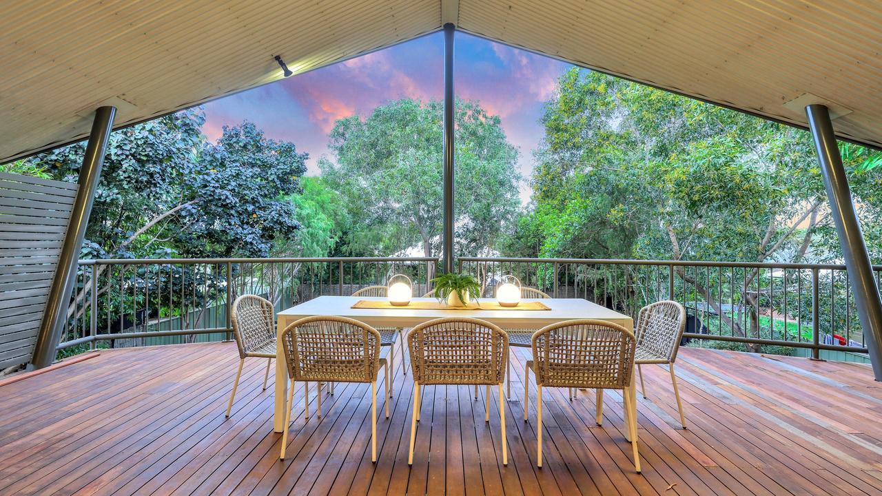The living spaces open to the big deck. Picture: Supplied