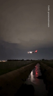 Thunder and lightning at Adelaide Airport