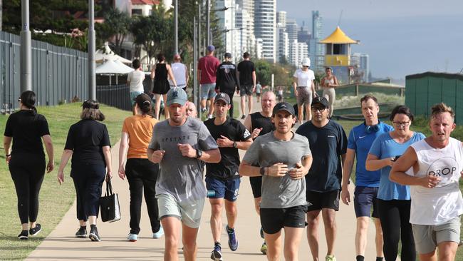 Locals using the Surfers South Oceanway which officially opened today..  Picture Glenn Hampson