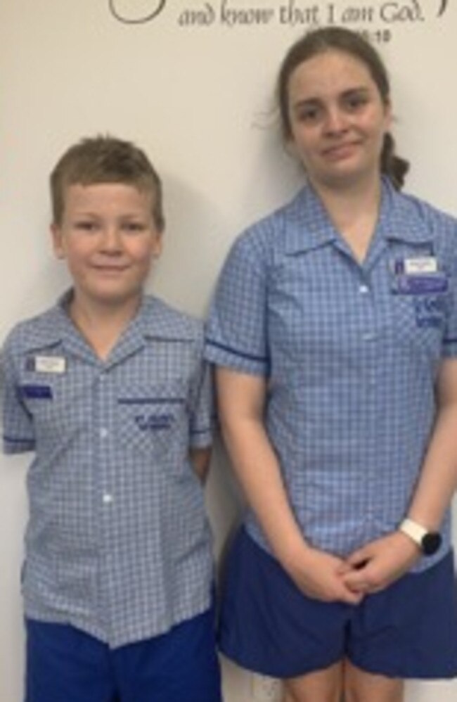 2024 St Kevin's Catholic Primary School captains, Hayley Cantrill and Chase Stuart. Picture: Contributed