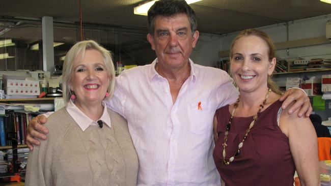 Jane Caro in the classroom with teachers Ken and Helen. Picture: ABC