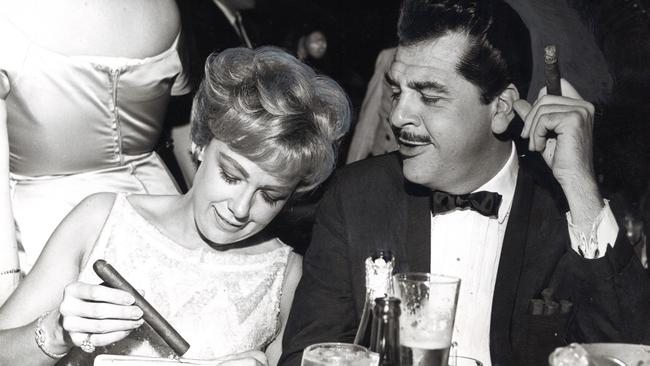 Comedian, television personality and film star Ernie Kovacs with his wife Edie Adams in 1961. 