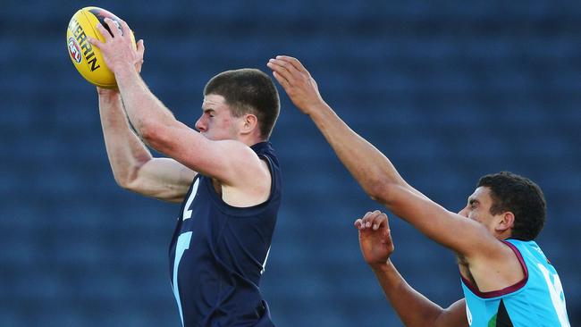 Jack Higgins takes a mark for Vic Metro against the Allies. Picture: Getty Images