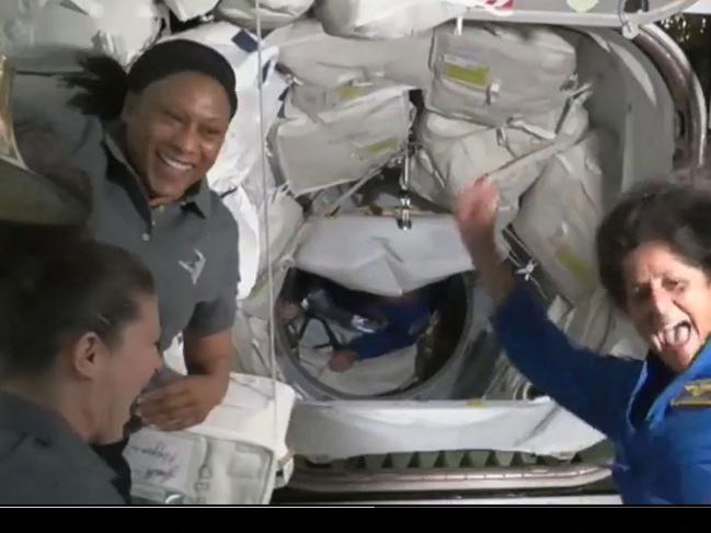 Suni Williams and Butch Wilmore board the International Space Station after the docking of the Boeing Starliner on June 6. Picture: AFP