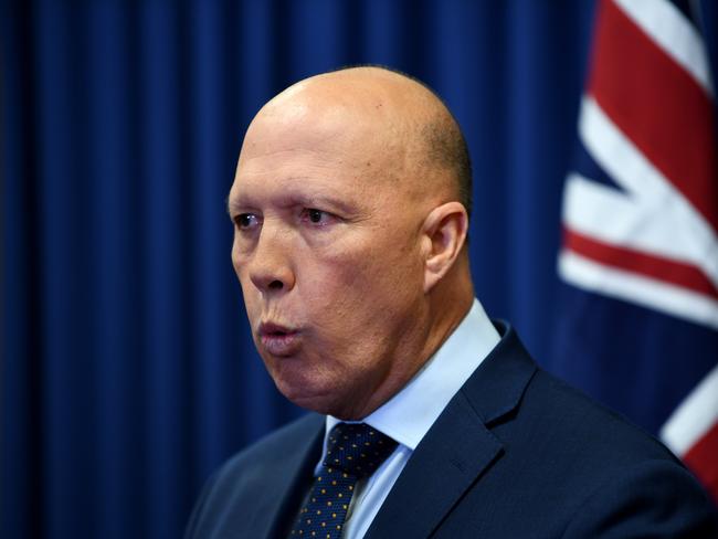 Peter Dutton says restricting funerals while allowing huge sporting crowds is ‘unacceptable’. Picture: NCA NewsWire / Dan Peled