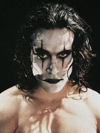 Brandon Lee, seen here playing a ghost in The Crow, was killed on the set of the movie.