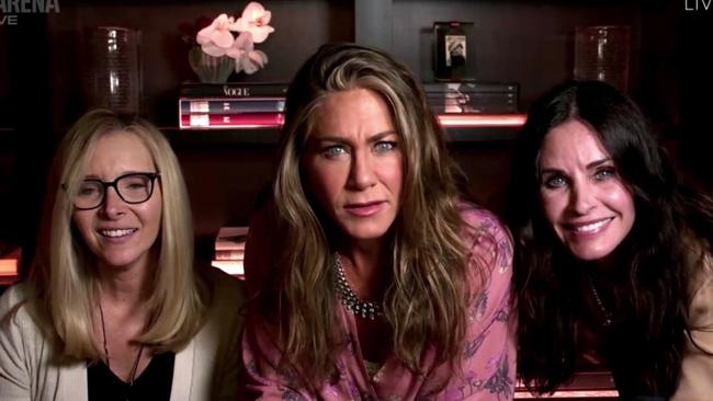 PICS: Jennifer Aniston, Courteney Cox and Lisa Kudrow during Emmys 2020. Picture: Arena