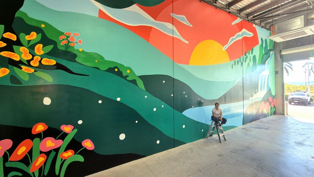 Katie Richardson's completed mural at Health Collective Group, Garbutt.