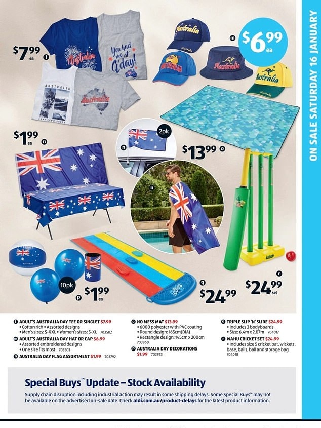 A past Aldi Australia Day catalogue. Picture: Aldi.