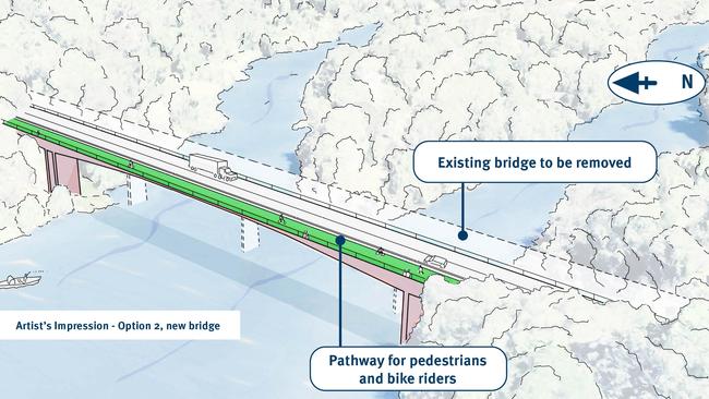 An artist's impression of a new bridge across the Barron River that could be built if the Miles Government is re-elected. Picture: TMR