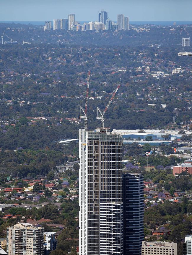 The Parramatta skyline with Chatswood in the background.