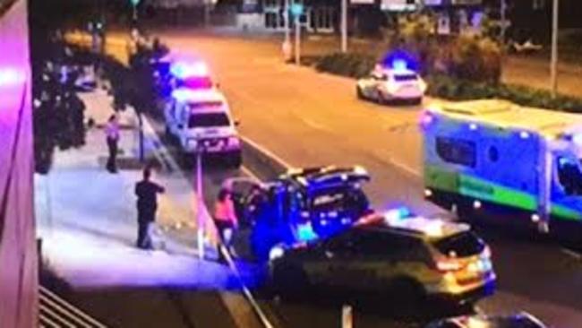 A man in his 30s has been seriously injured after being shot by police at Townsville. Picture: Channel 9