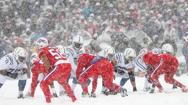 Bills celebrate OT win over Colts with snow angels in endzone — PHOTOS, NFL