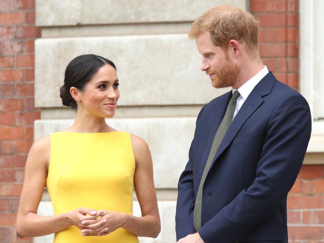 Harry and Meghan at a reception at Marlborough House in 2018. Picture: Getty Images