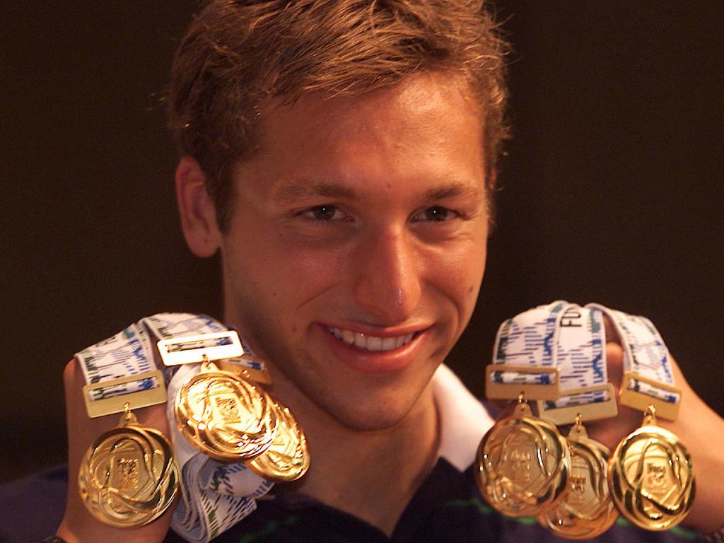 Ian Thorpe holds the record for the most golds by an Australian at a World Championships with his legendary haul in Fukuoka 22 years ago.
