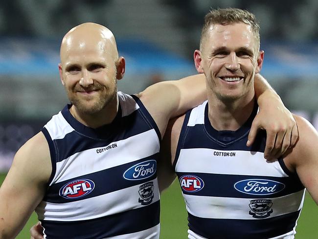 Gary Ablett (left) will lace up his boots for the Central Trinity Beach Bulldogs in round four. (Photo by Graham Denholm/AFL Photos via Getty Images)