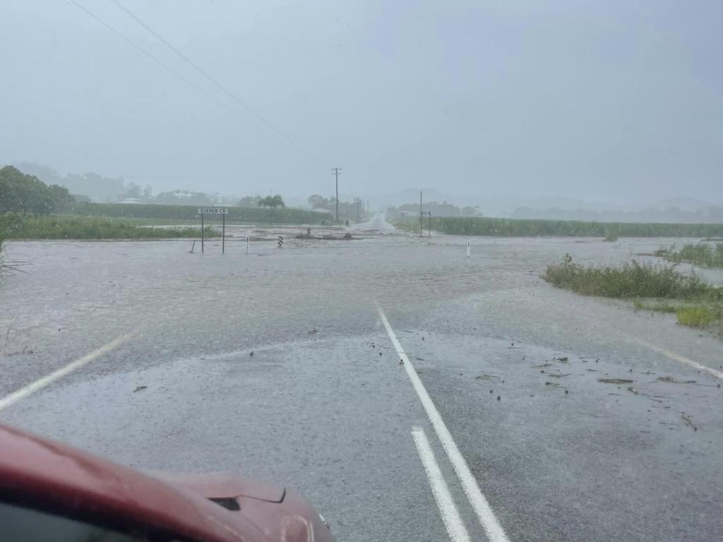 Facebook user Sarah-Jane Munchow shared this photo of flooding over Browns Rd and Niells Rd in the Mackay region, January 12, 2023.