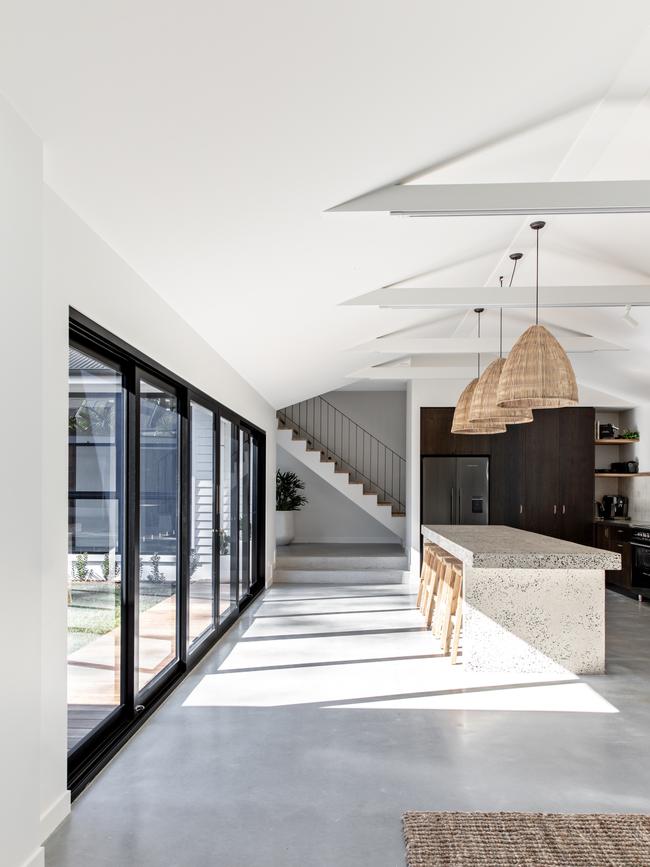 An abundance of light in the kitchen.