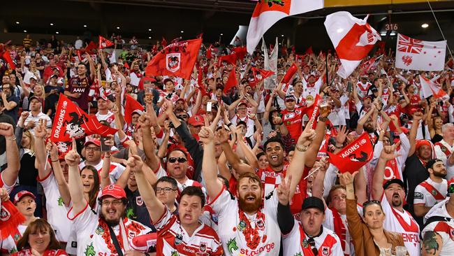 Dragons fans are some of the most passionate in the NRL and that can be good and bad for a club depending on their form. Picture: AAP