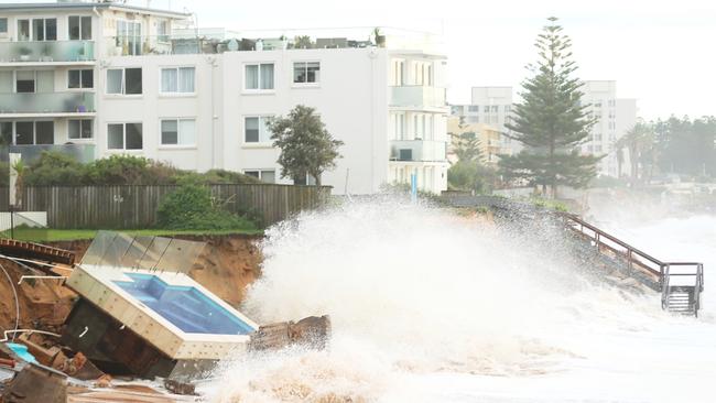 The Collaroy beachfront dissapeared taking with it property's and possessions. Picture: John Grainger.