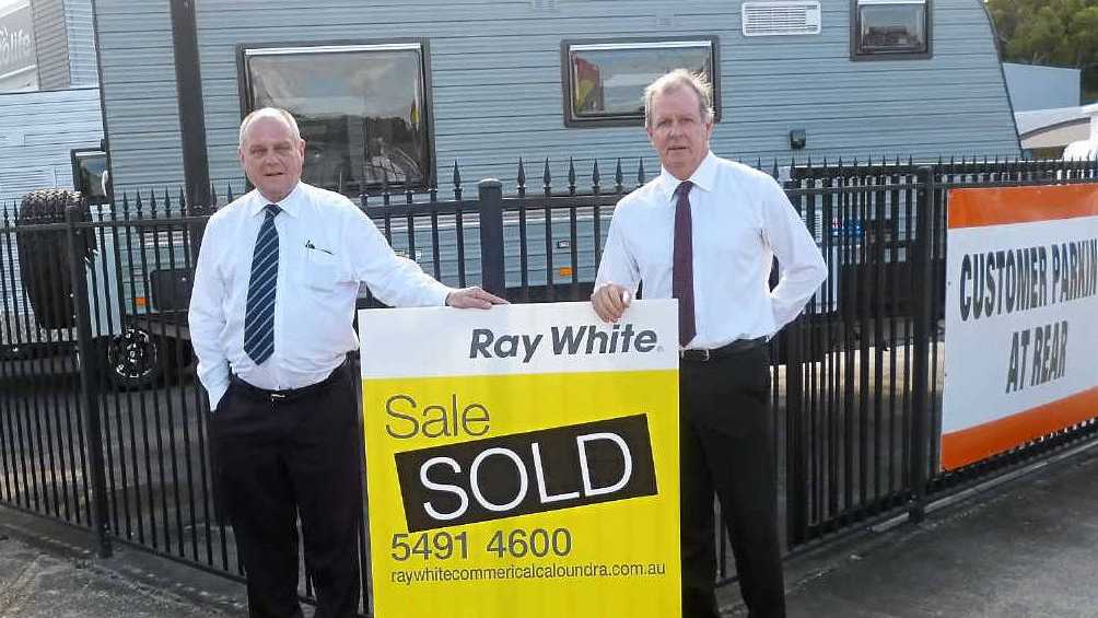 Right: Alan Gray and Len Greedy of Ray White Commercial Caloundra at the 25 Caloundra Rd site.