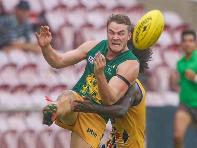 Liam Taylor during the NTFL's Round 18 match, St Mary's v Wanderers at TIO Stadium. Picture Glenn Campbell