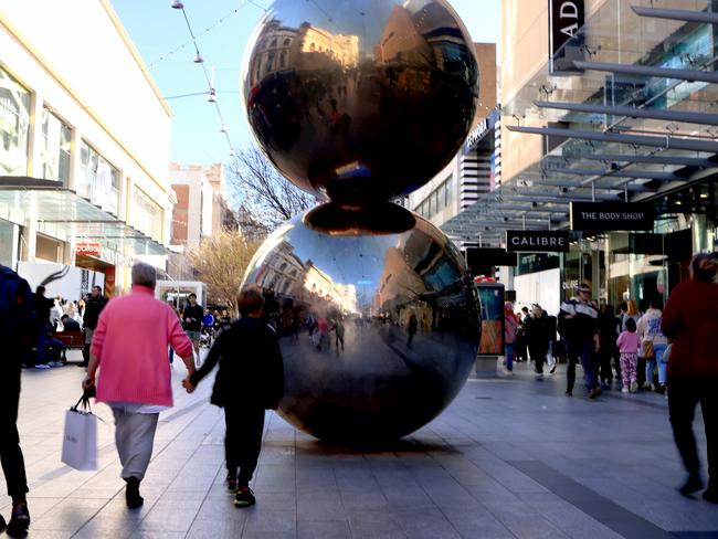 ADELAIDE, AUSTRALIA - NewsWire Photos 14, July, 2023: ADELAIDE GENERICS  - The Malls Balls in Rundle Mall.. Picture: NCA NewsWire / Kelly Barnes