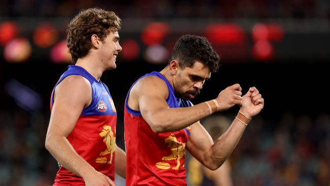 Charlie Cameron kicked three goals against his former side. Picture: James Elsby/AFL Photos via Getty Images