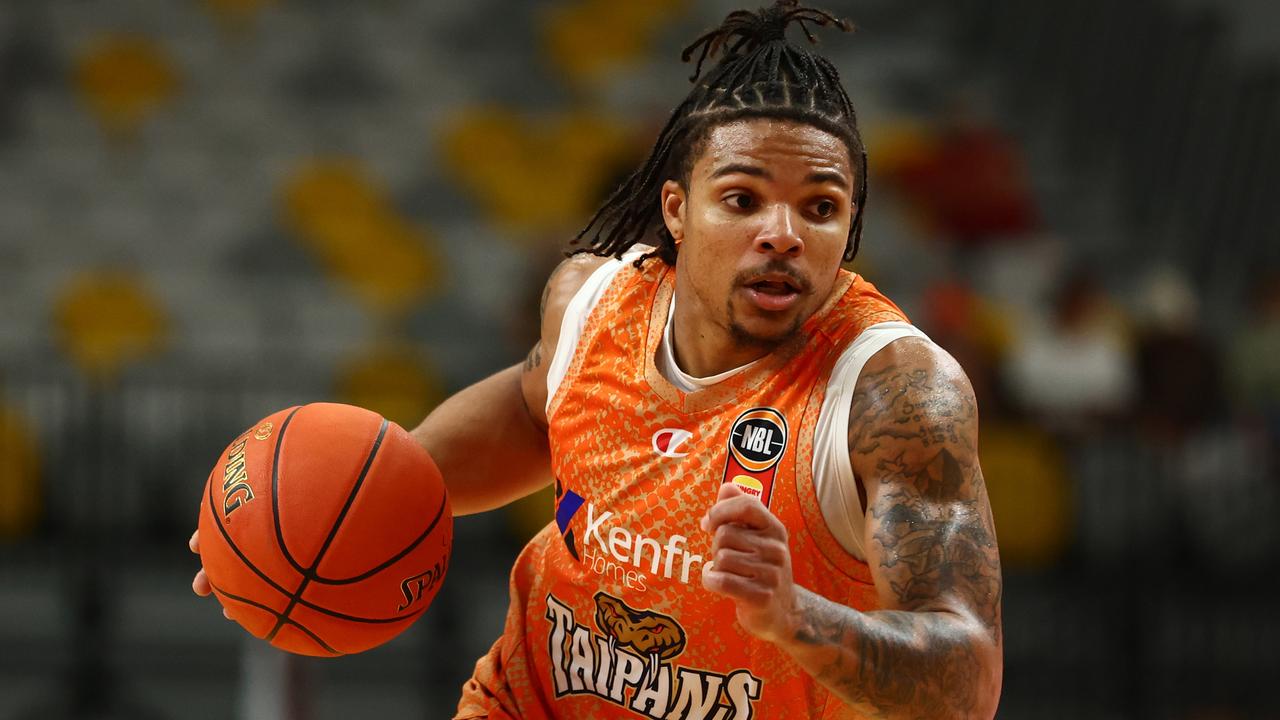 Rob Edwards of the Taipans in action during the 2024 NBL Blitz match between Cairns Taipans and Perth Wildcats at Gold Coast Sports and Leisure Centre on September 12, 2024 in Gold Coast, Australia. (Photo by Chris Hyde/Getty Images)