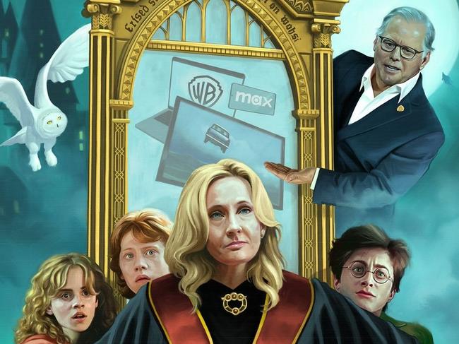 Warner Bros is trying to salvage a rocky relationship with the creator of Harry Potter. Illustration: Robert Carter/WSJ