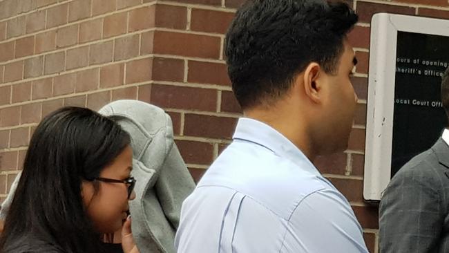 Tina Phan (left) enters Burwood Local Court. Picture: Candy Sutton