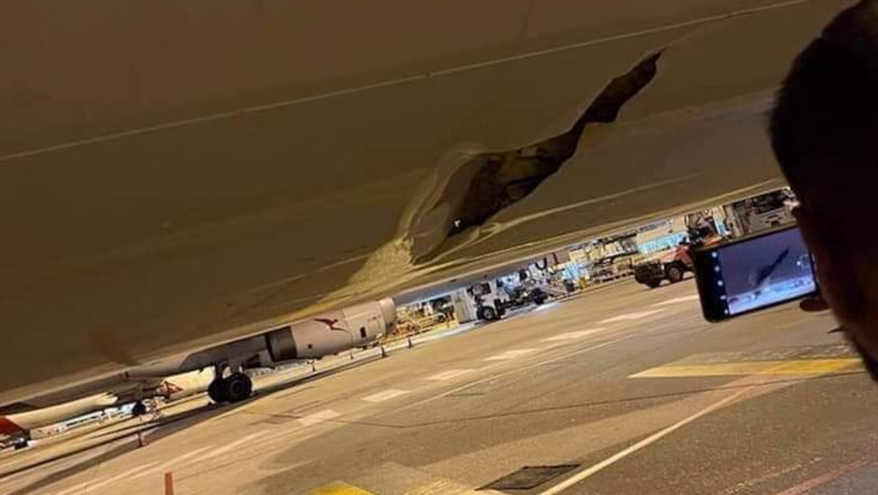 Outsourcing Baggage vehicle crashes into Qantas jet on tarmac The