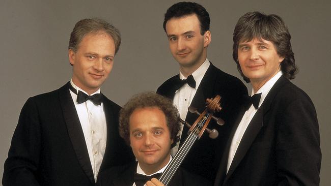 The Takacs Quartet (from left) Roger Tapping, Andras Fejer, Edward Dusinberre and Karoly Schranz in 2001.