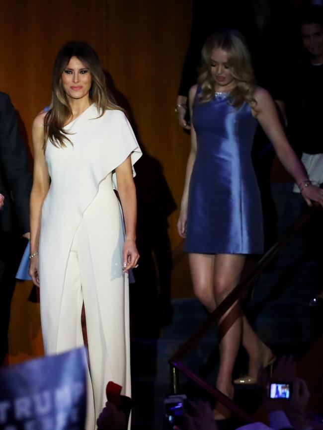 Melania Trump and the president-elect’s daughter and Tiffany. Picture: Getty Images