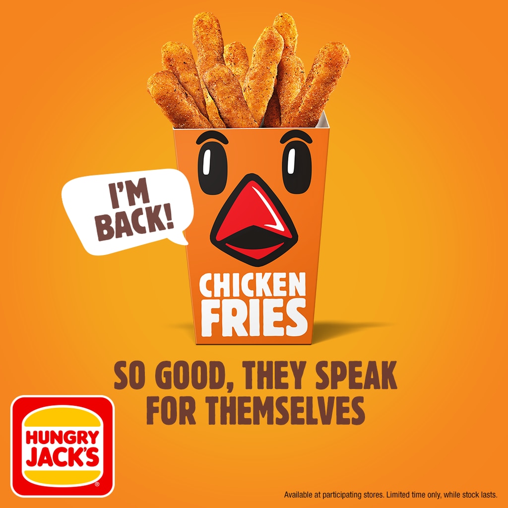 Hungry Jack’s is relaunching its cult favourite chicken fries. Picture: Supplied