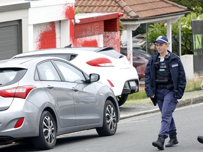 Officers inspecting the damage the following morning. Picture: John Appleyard