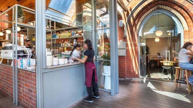 Inside the cafe which includes part of the former church building.