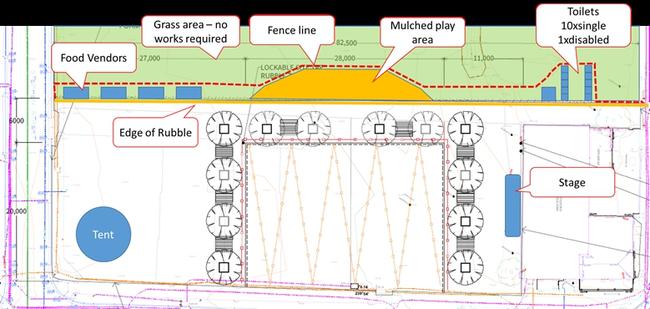 map of the Pop-Up Park coming to Mount Barker on December 15 and 16, 2023. Picture: Supplied