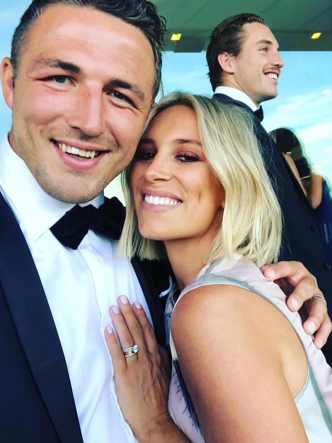 Sam Burgess and his wife Phoebe at the wedding. Picture: Instagram