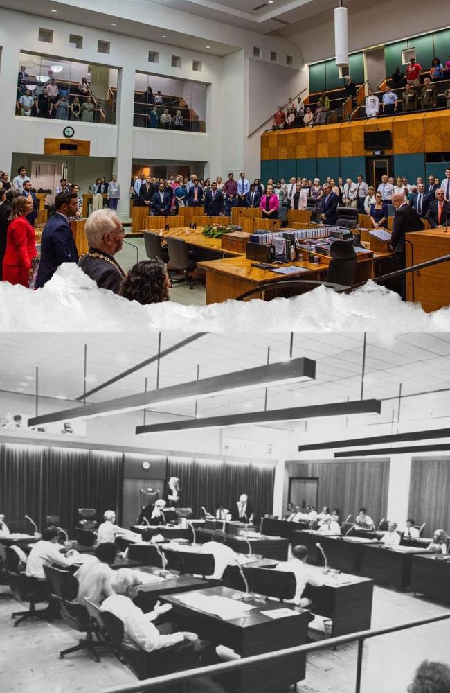 Legislative Assembly chamber then and now.