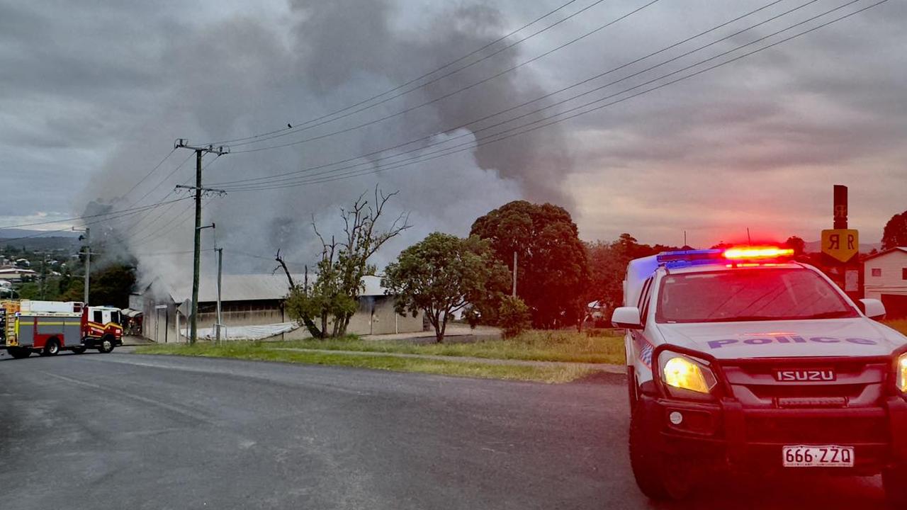 Striking imagery from the scene of the Sunchem fire in the early morning of November 20, 2022. Picture: Gympie the Real Treasure is the Town.