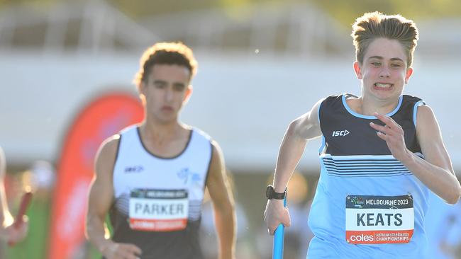 Harry Keats during the Australian Little Athletics Championships in 2023. at Lakeside Stadium in Albert Park, Victoria on April 23, 2023.