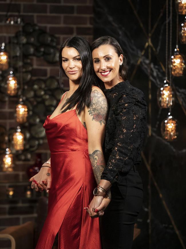 Tash and Amanda on MAFS. Picture: Channel 9