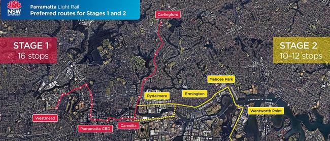 Parramatta Light Rail stage one and two, Transport for NSW has revised the stops on the route along with creating a pedestrian bridge joining to Rosehill racecourse.