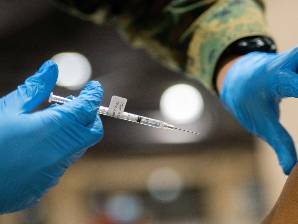 A dose of the Pfizer COVID-19 vaccine being administered. Picture: AFP