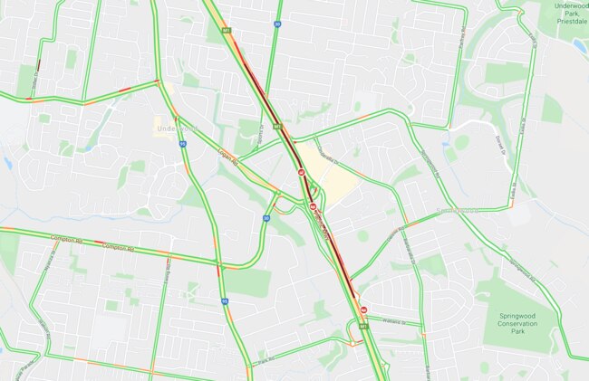 Traffic has backed up on the M1 after a crash.