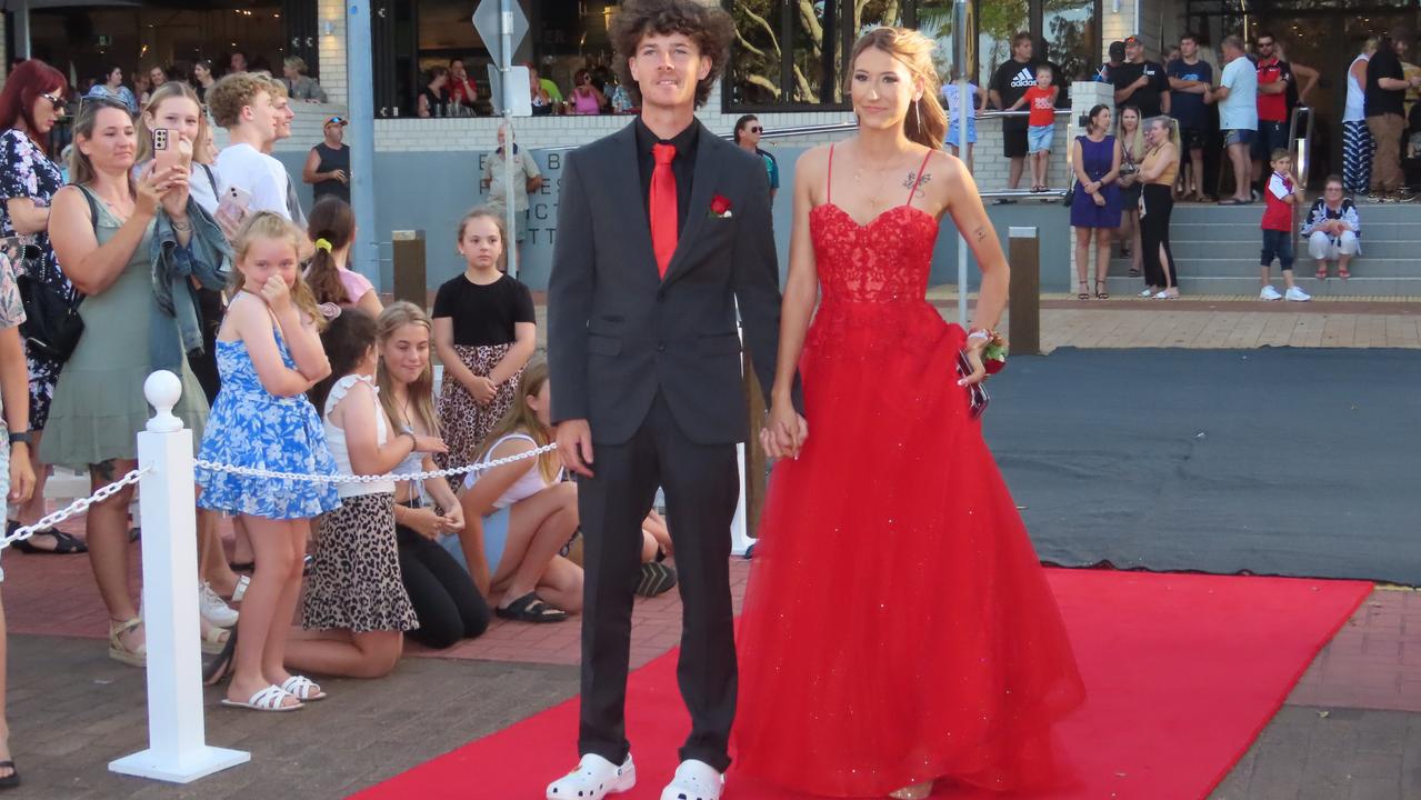 Students from Urangan State High School celebrating their formal.