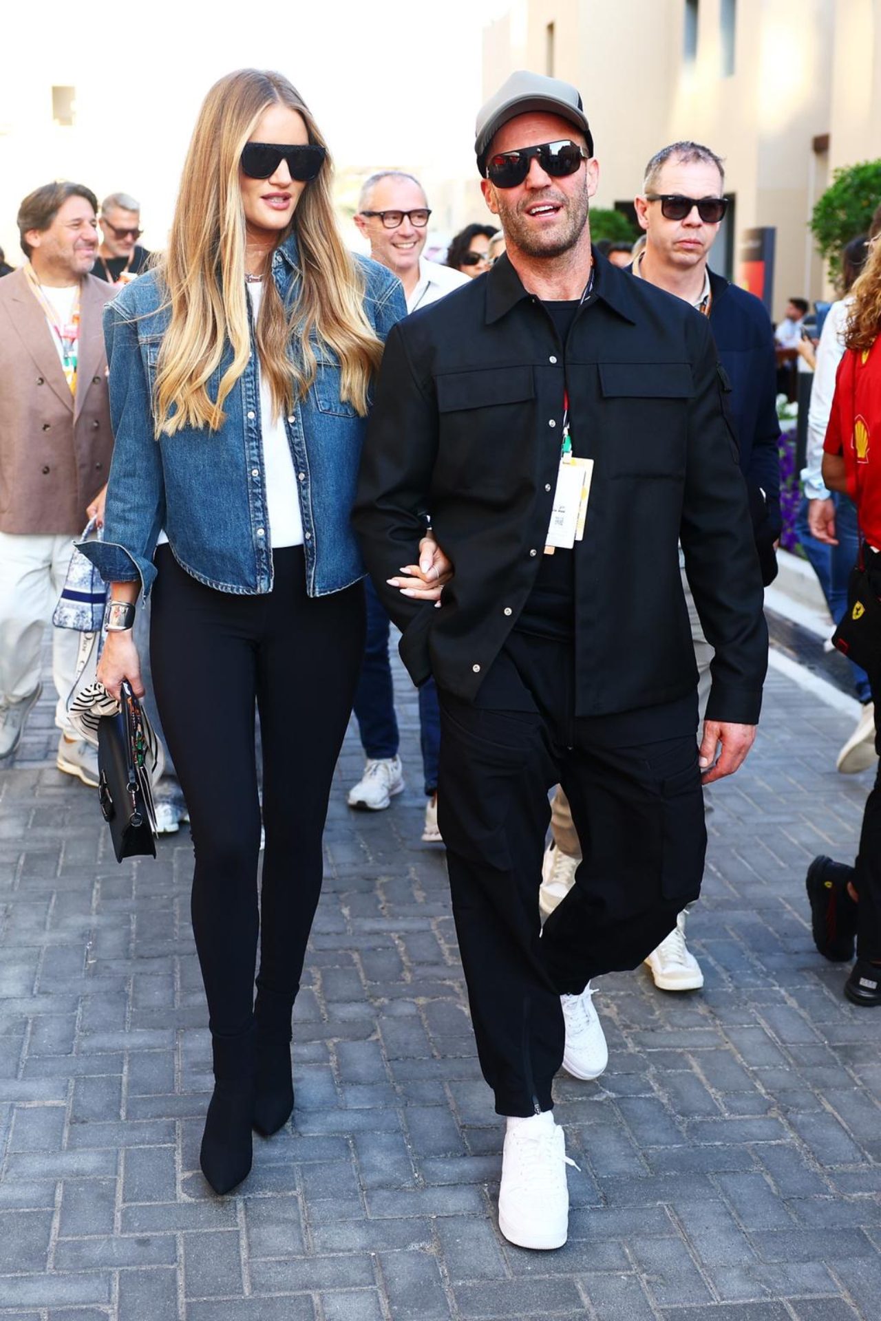 <p>Rosie Huntington-Whiteley, with Jason Statham, at the Abu Dhabi Grand Prix, 2023.&nbsp;</p>