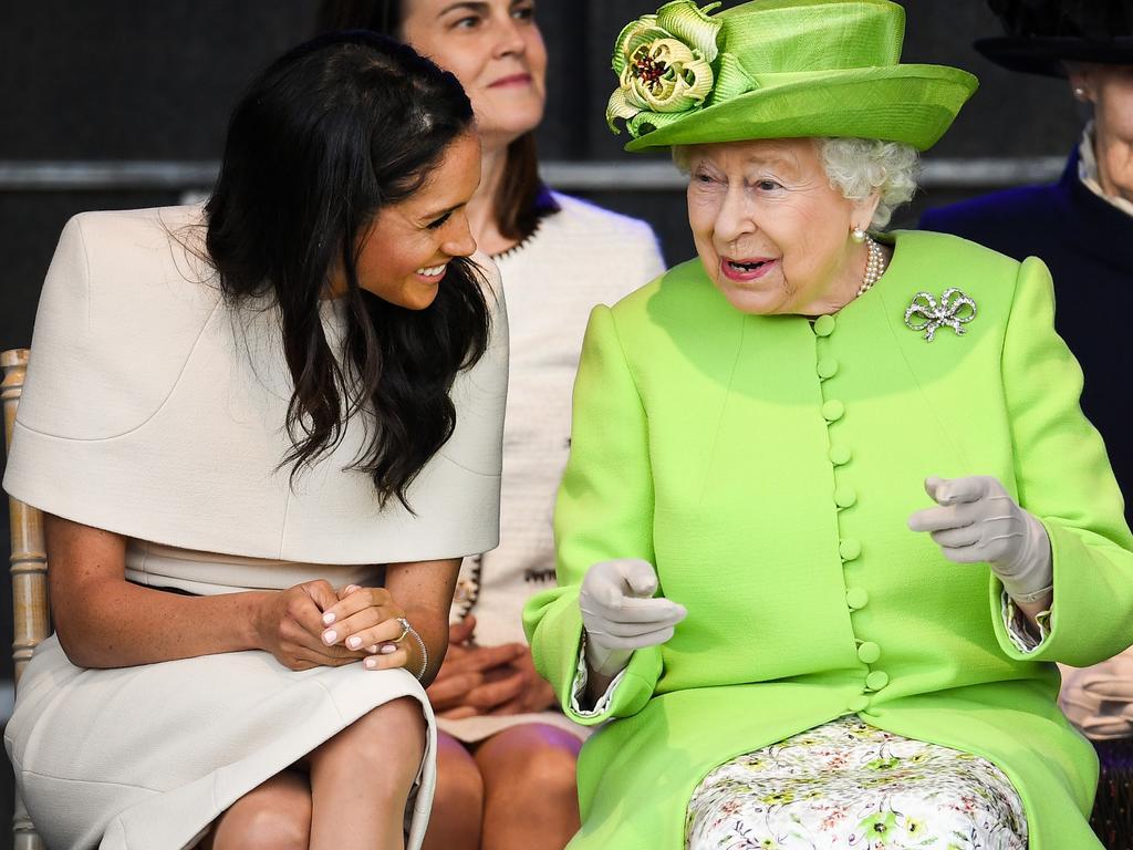 Meghan and the Queen in happier times. Picture: Jeff J Mitchell/Getty Images)