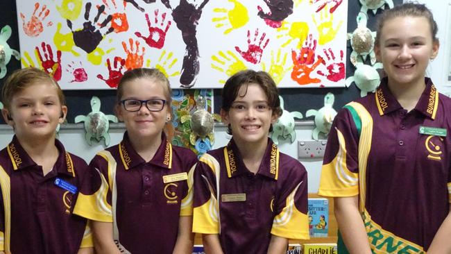 Bundaberg Central State School 2023 leaders: Nicholas, Ava, Connor and Sophie